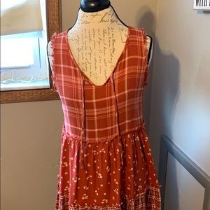 True Craft plaid and floral Dress